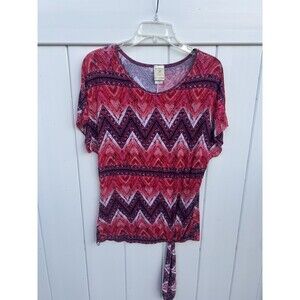 Bonded U.S.A Women’s Short Sleeve Top Boho Multicolor Sz Medium Vintage